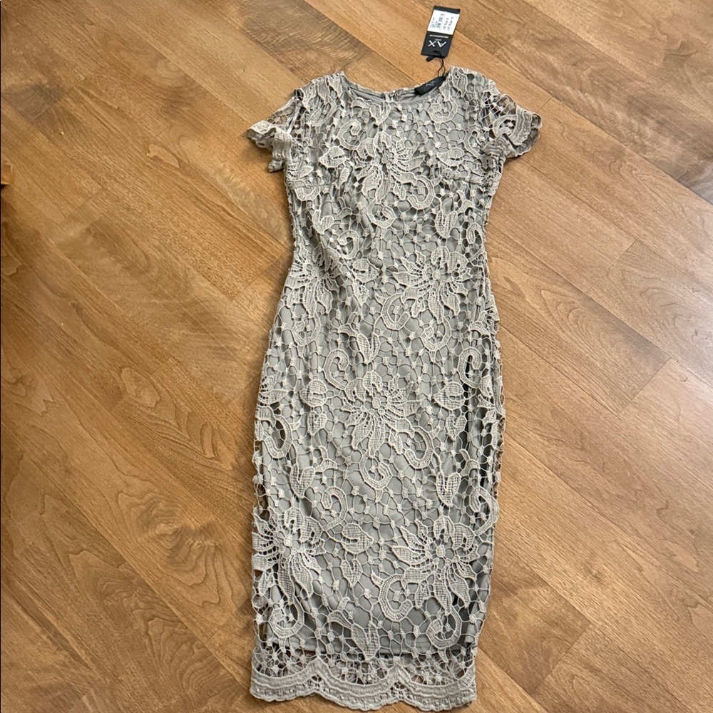 AX Paris Lace Midi Dress in Cream